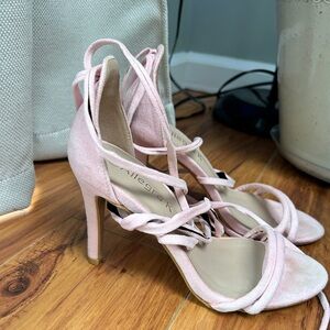Pink Lace-Heeled Sandals size 7